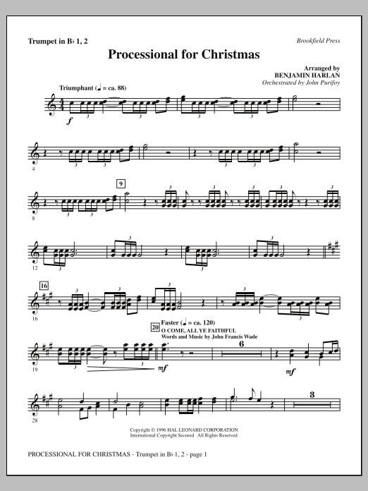 Produktbild zu: Processional For Christmas - Bb Trumpet 1,2