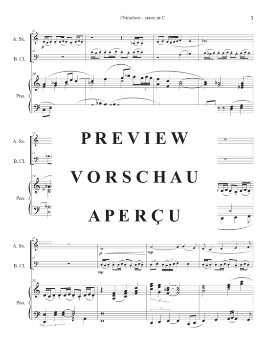 Product gallery: Page 7 of 21 Visitations from the Dark , , (alto saxophone, bass clarinet and piano)