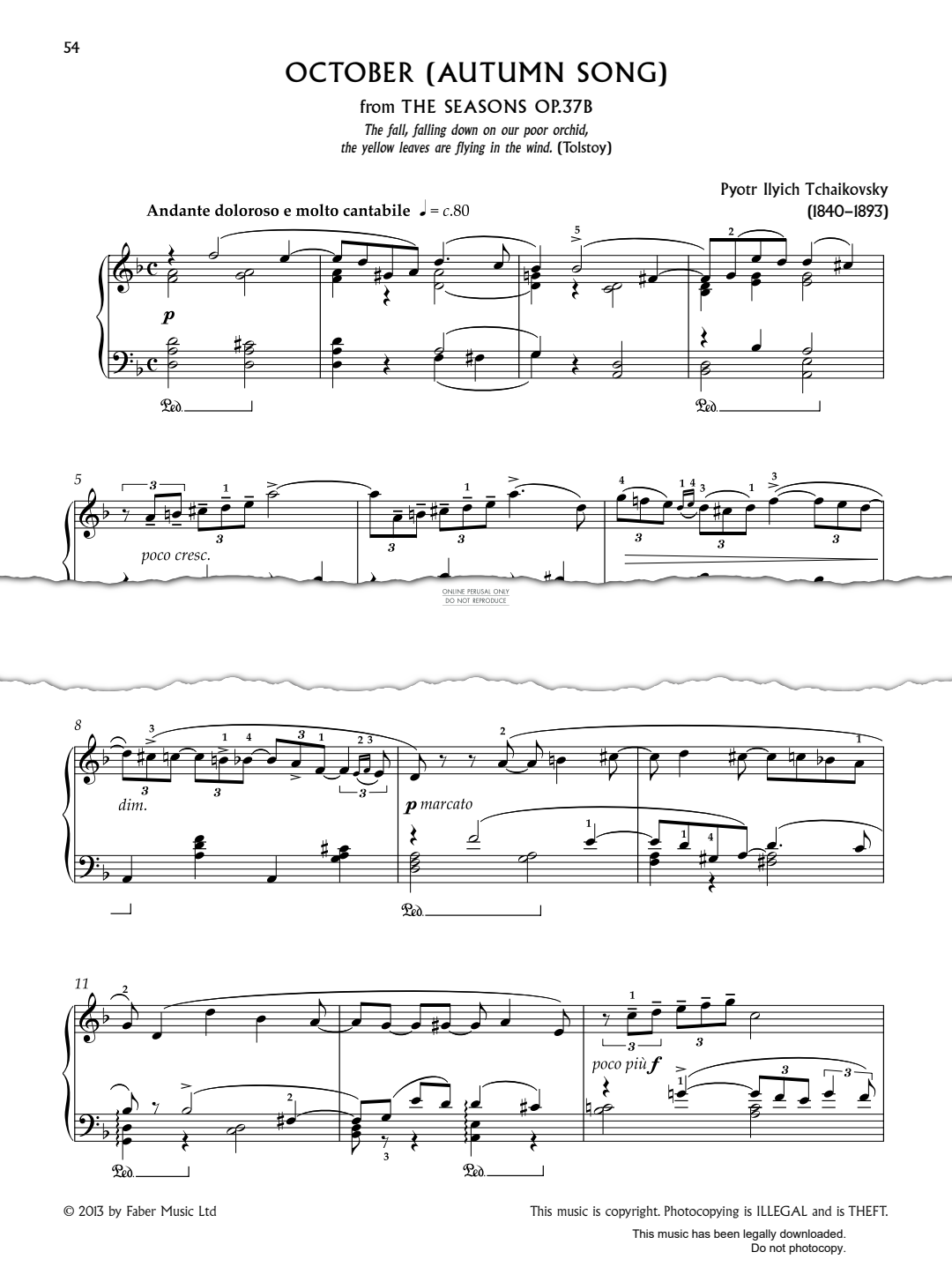 Product picture to: October from 'The Seasons Op.37a'