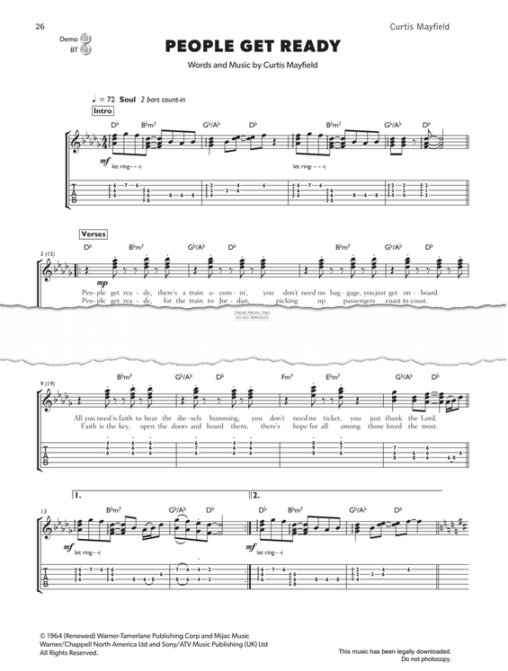 Produktgalerie: Seite 1 von 1 People Get Ready, Curtis Mayfield, Gitarre