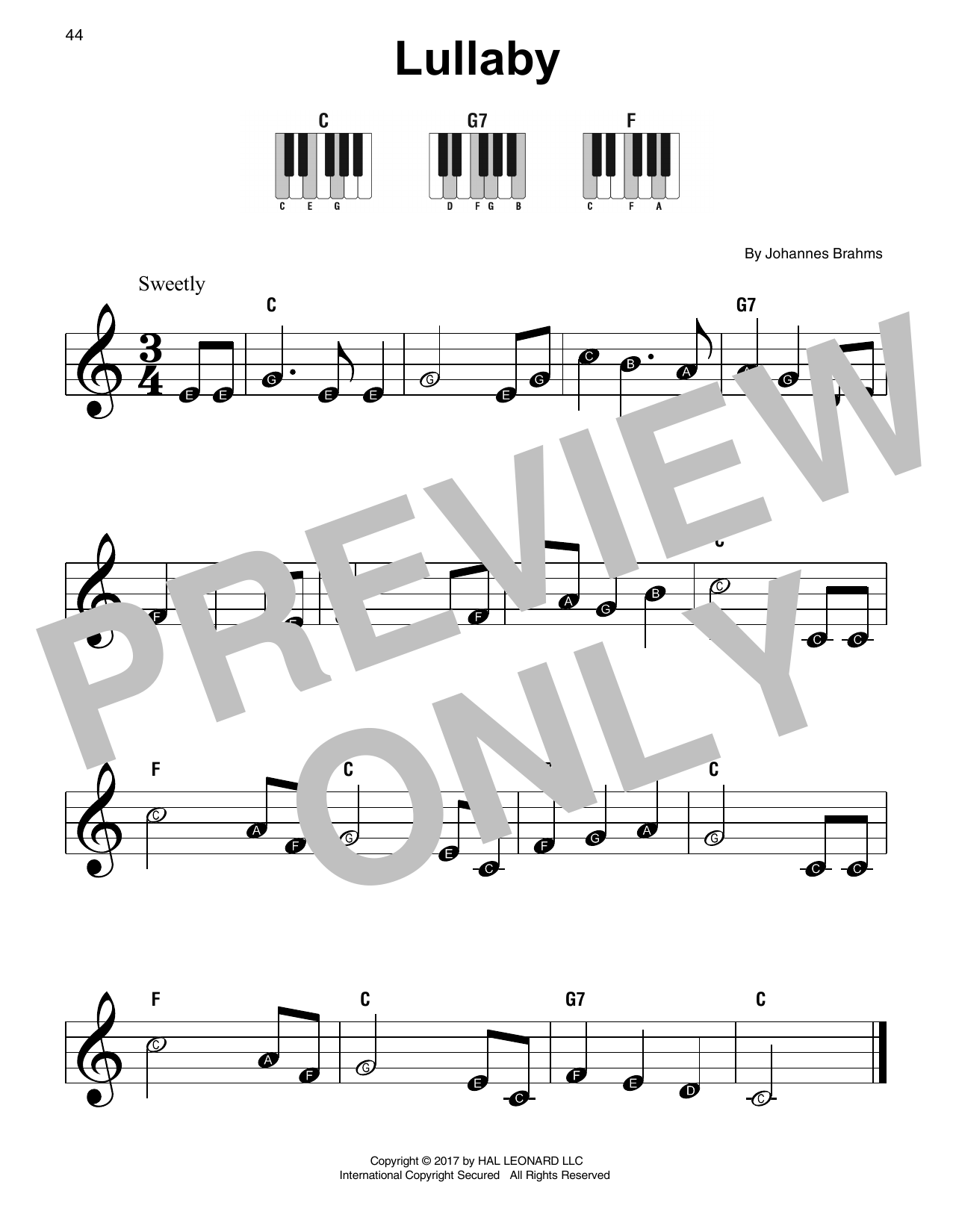 Produktgalerie: Seite 1 von 1 Lullaby, Johannes Brahms, Klavier