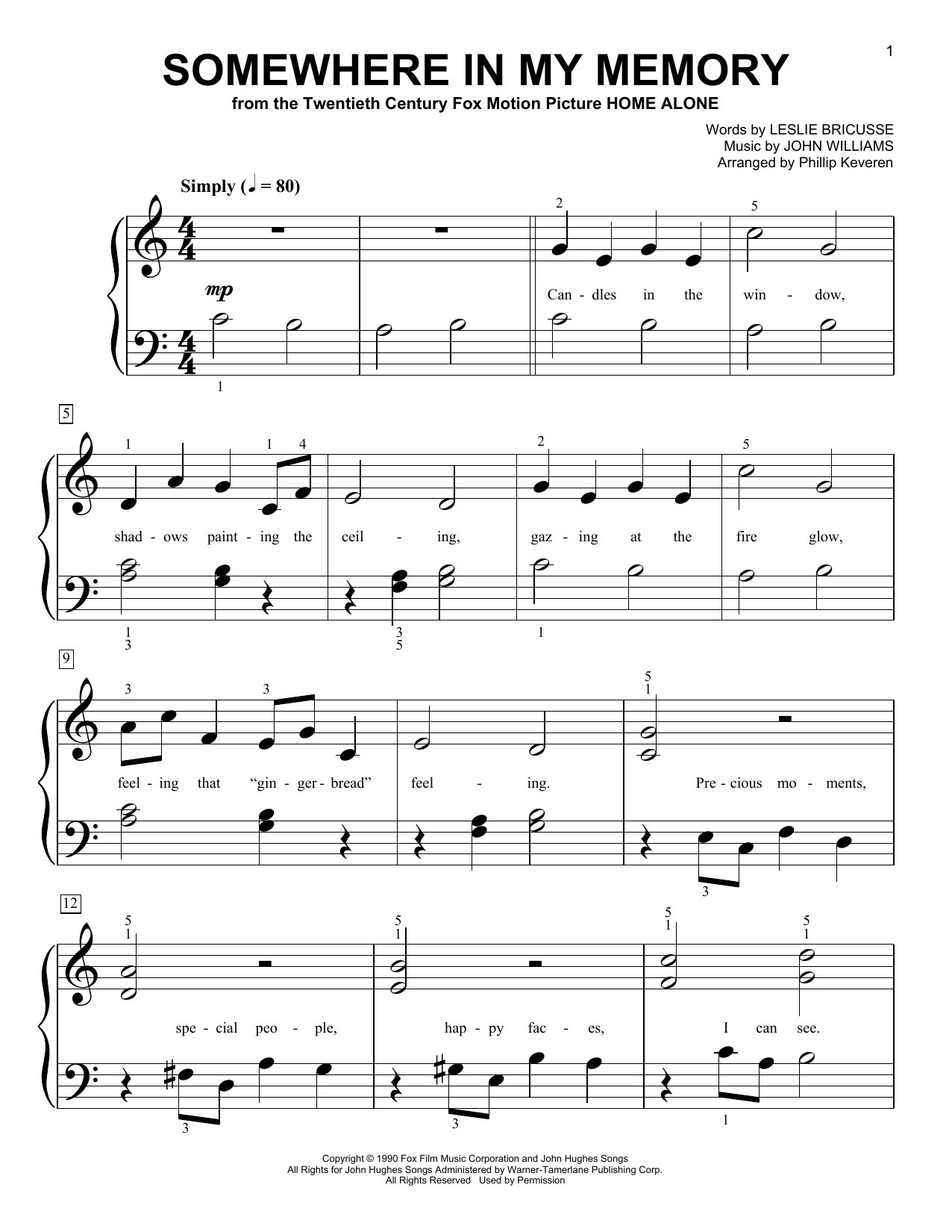 Produktbild zu: Somewhere In My Memory (from Home Alone) (arr. Phillip Keveren)