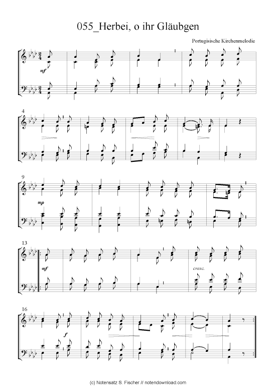 Product picture to: Herbei, o ihr Gläubgen Portugisische Kirchenmelodie
