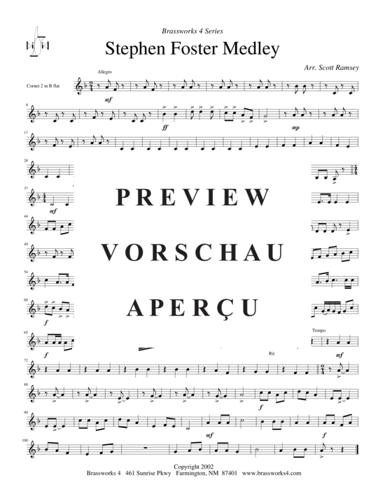 Produktgalerie: Seite 6 von 8 Stephen Foster Medley, , (2xTrompete in B, Horn in F, Posaune)