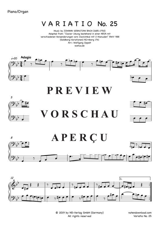 gallery: Variatio Nr. 25 (Goldberg-Variationen) , ,  (Klarinette in B + Klavier/Orgel)