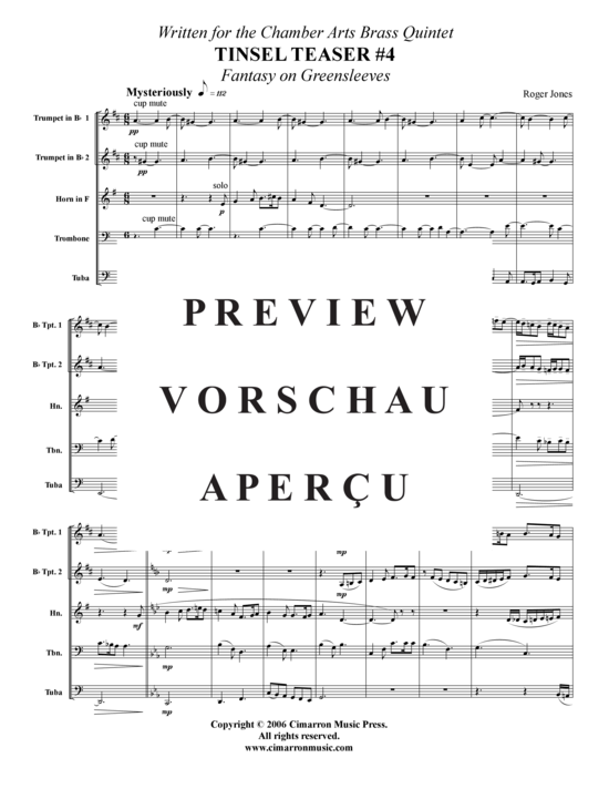 Produktgalerie: Seite 2 von 9 Tinsel Teaser 4 , , (Blechbläserquintett)