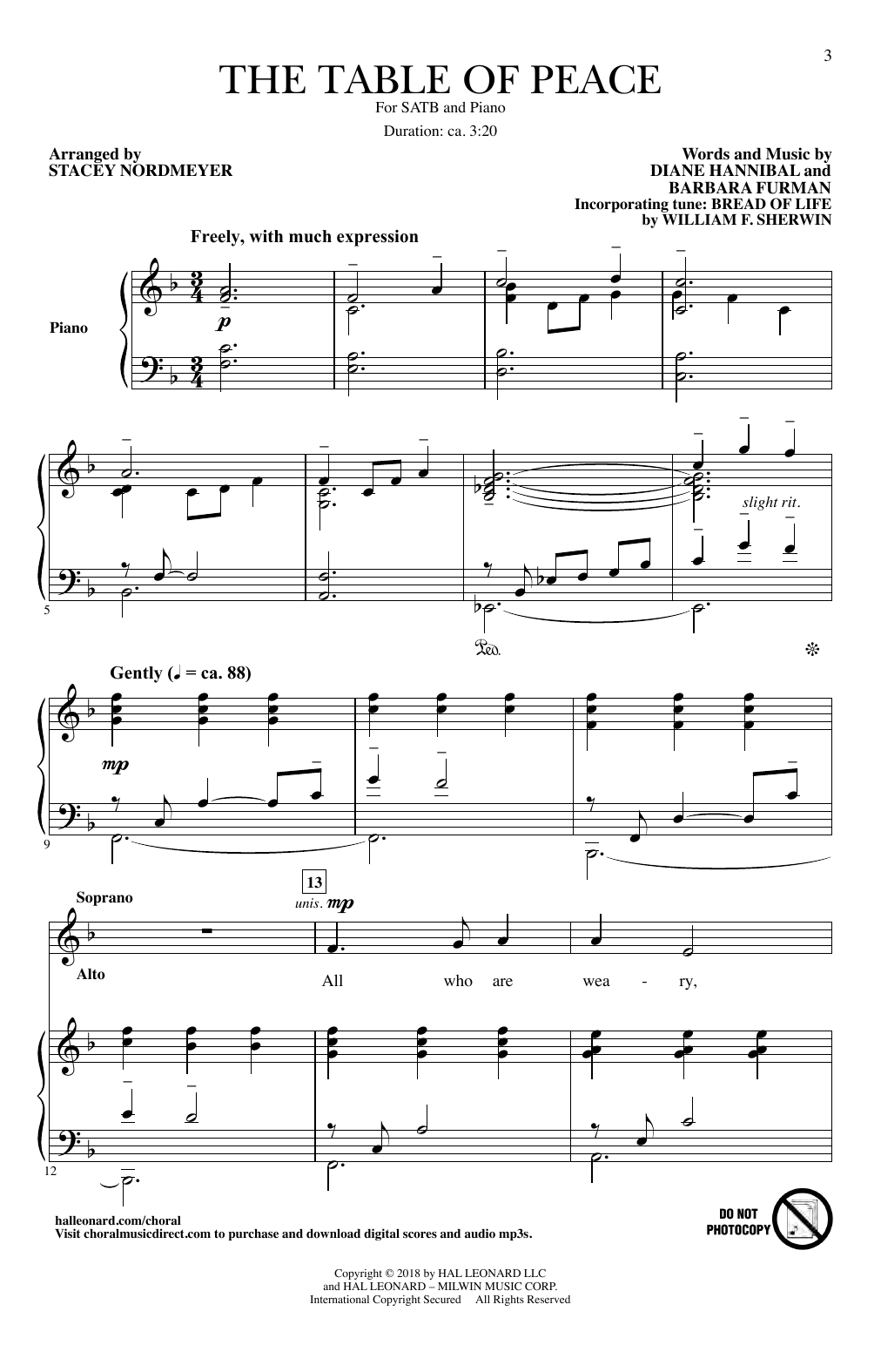 Product picture to: The Table Of Peace (arr. Stacey Nordmeyer)