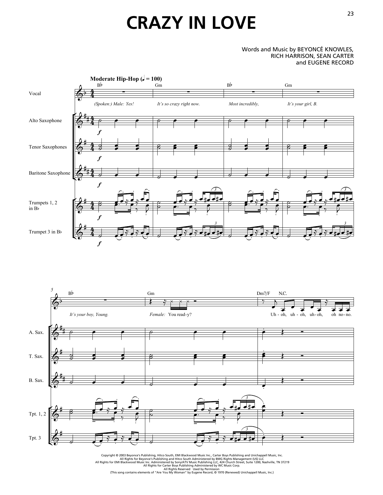 Product picture to: Crazy In Love (feat. Jay-Z) (Horn Section)