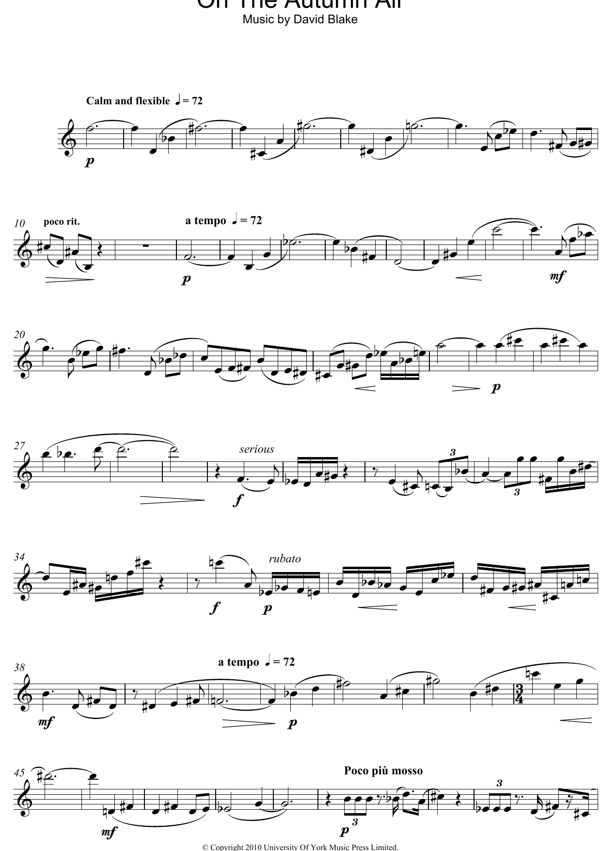 Produktgalerie: Seite 1 von 1 On The Autumn Air, David Blake, Oboe