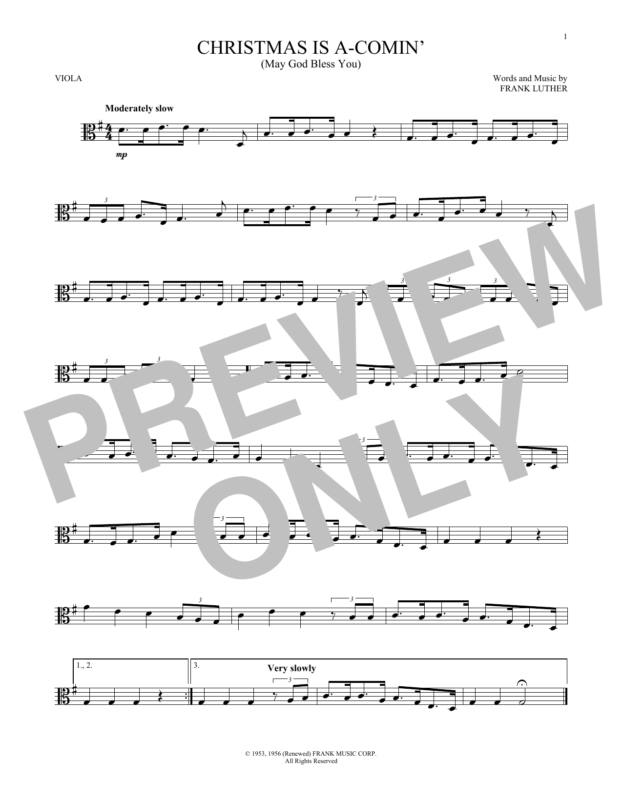 Product gallery: Page 1 of 1 Christmas Is A-Comin' (May God Bless You), Frank Luther