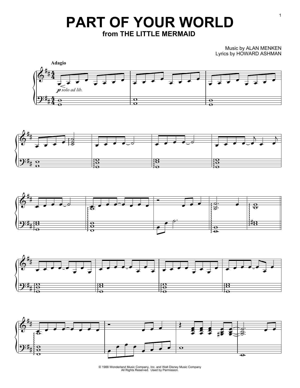 Product picture to: Part Of Your World (from The Little Mermaid) [Classical version]