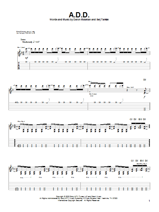 Produktgalerie: Seite 1 von 1 A.D.D., System Of A Down, Gitarre