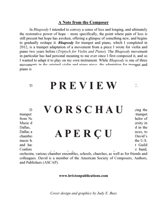 Produktgalerie: Seite 3 von 21 Rhapsody , , (Trompete und Klavier)