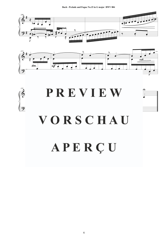 Product gallery: Page 7 of 7 Prelude and Fugue No.15 in G major BWV 884, , Solo Piano