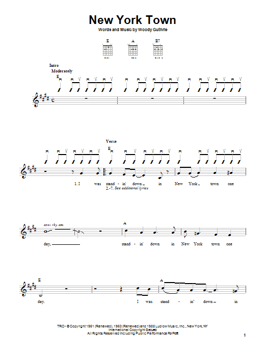 Product gallery: Page 1 of 1 New York Town, Woody Guthrie