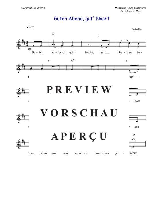 Product picture to: Guten Abend gut ´ Nacht (D - Dur) Traditional