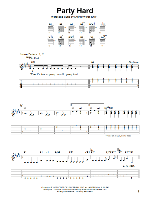 Produktgalerie: Seite 1 von 1 Party Hard, Andrew W.K., Gitarre