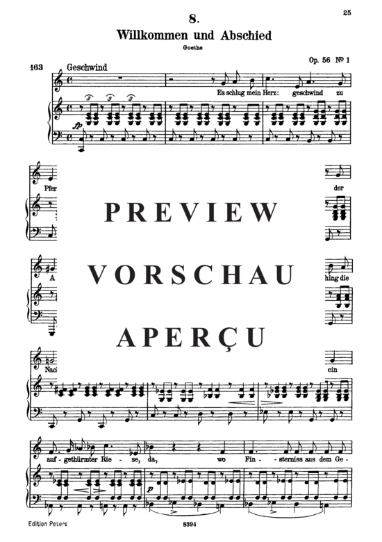 Product gallery: Page 2 of 6 Willkommen und Abschied D.767, , High Voice and Piano