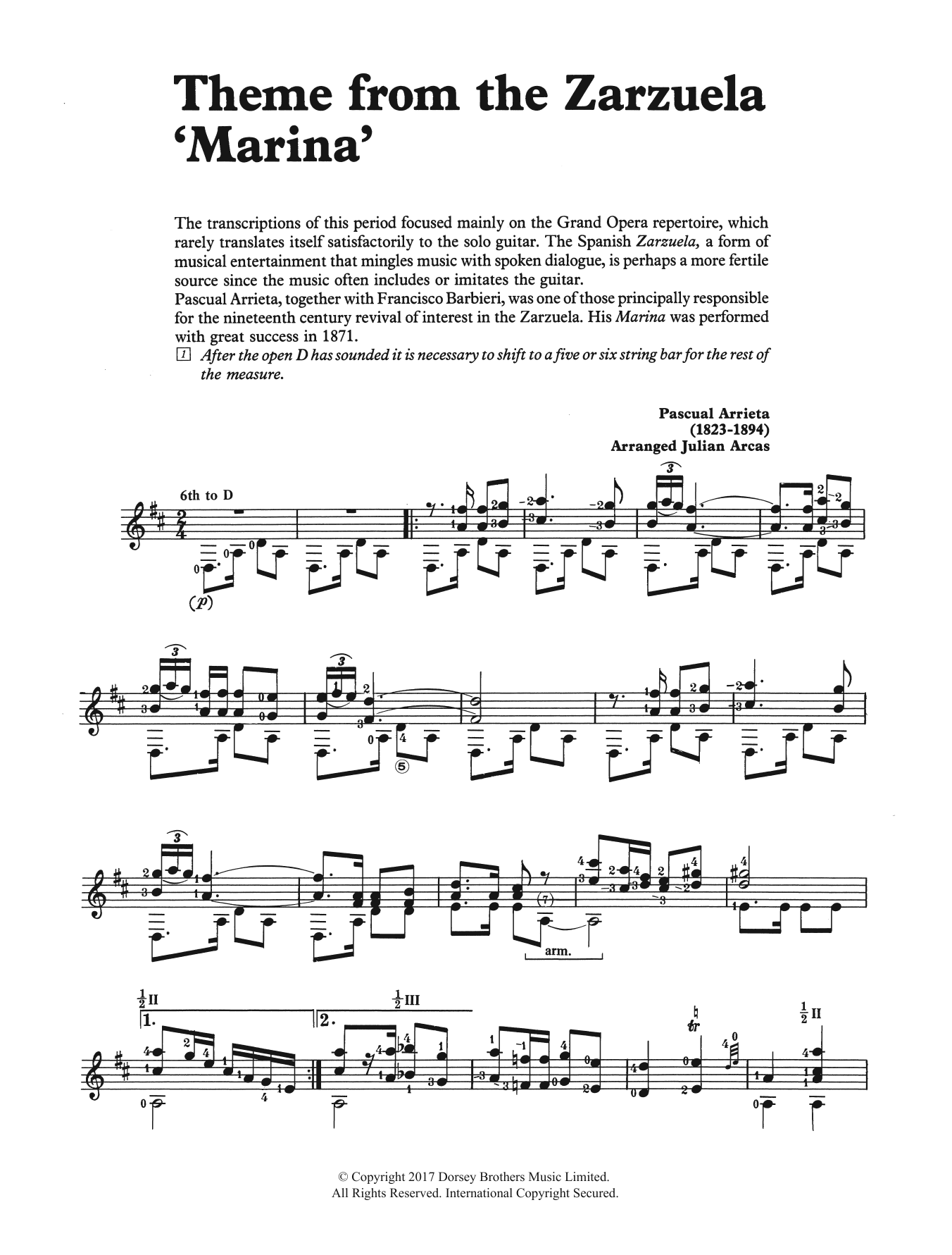 Produktbild zu: Theme from the Zarzuela 'Marina'