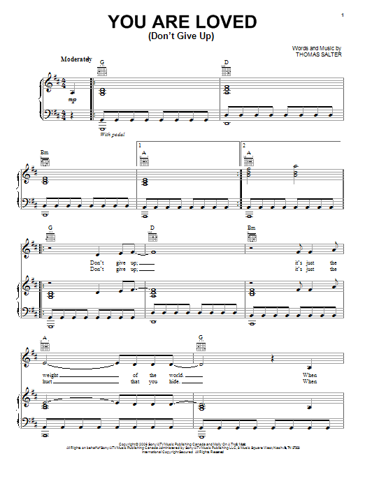Produktgalerie: Seite 1 von 1 You Are Loved (Don't Give Up), Josh Groban, Gesang, Gitarre, Klavier