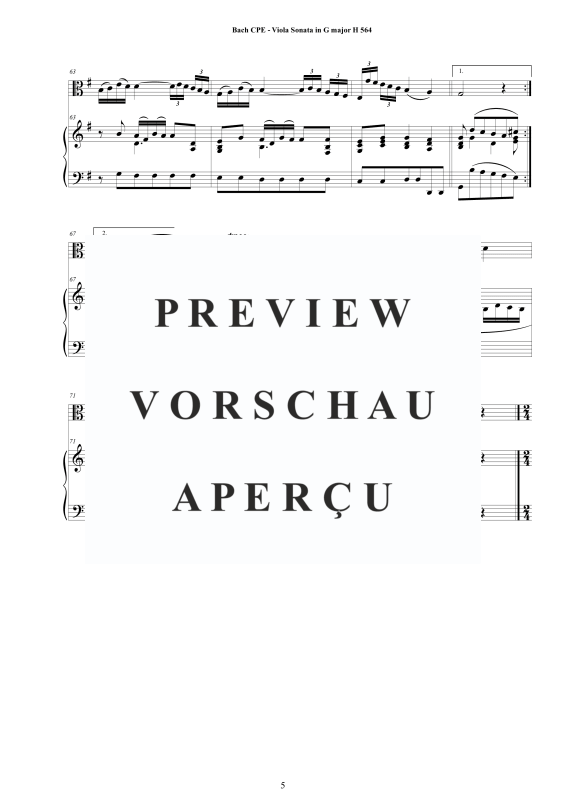 Product gallery: Page 6 of 11 Viola Sonata in G-Dur H564, , Viola and Piano/Harpsichord