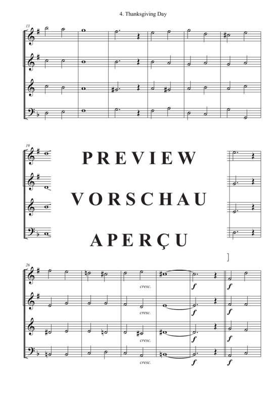 gallery: Thanksgiving Day , , (Blechbläser Quartett - 2x Trompete in B, Horn in F + Posaune)