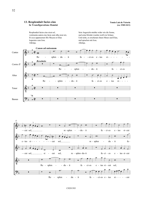 Produktbild zu: Resplenduit facies eiusTomás Luis de Victoria