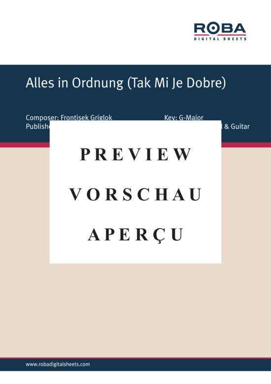 Product gallery: Page 2 of 4 Alles in Ordnung (Tak Mi Je Dobre) , , (piano and vocals)