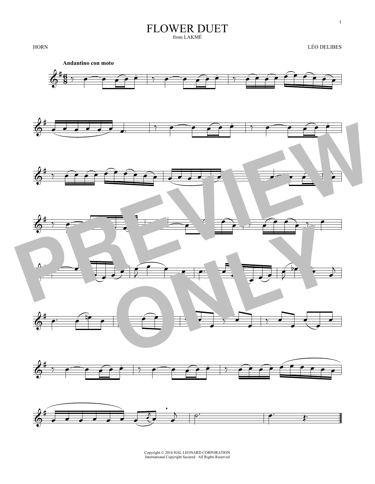Produktgalerie: Seite 1 von 1 Flower Duet, Léo Delibes, Horn