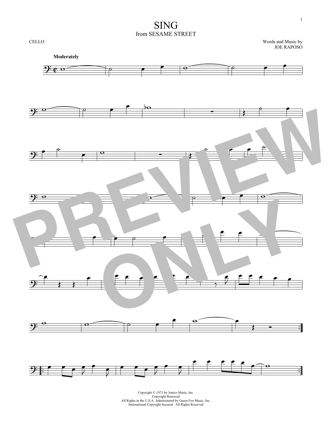 Produktgalerie: Seite 1 von 1 Sing, Carpenters, Violoncello