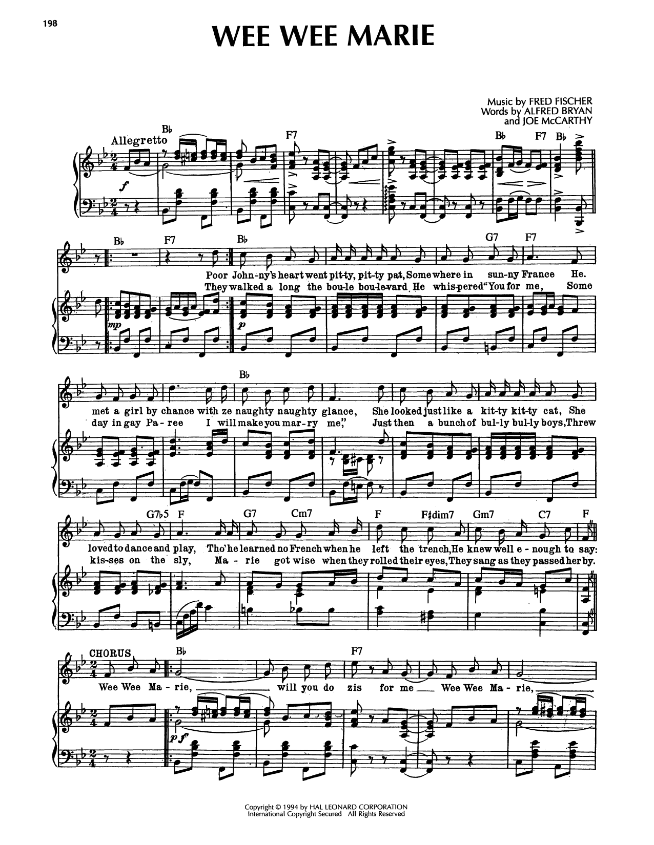 Produktgalerie: Seite 1 von 1 Wee Wee Marie, Alfred Bryan, Gesang, Gitarre, Klavier