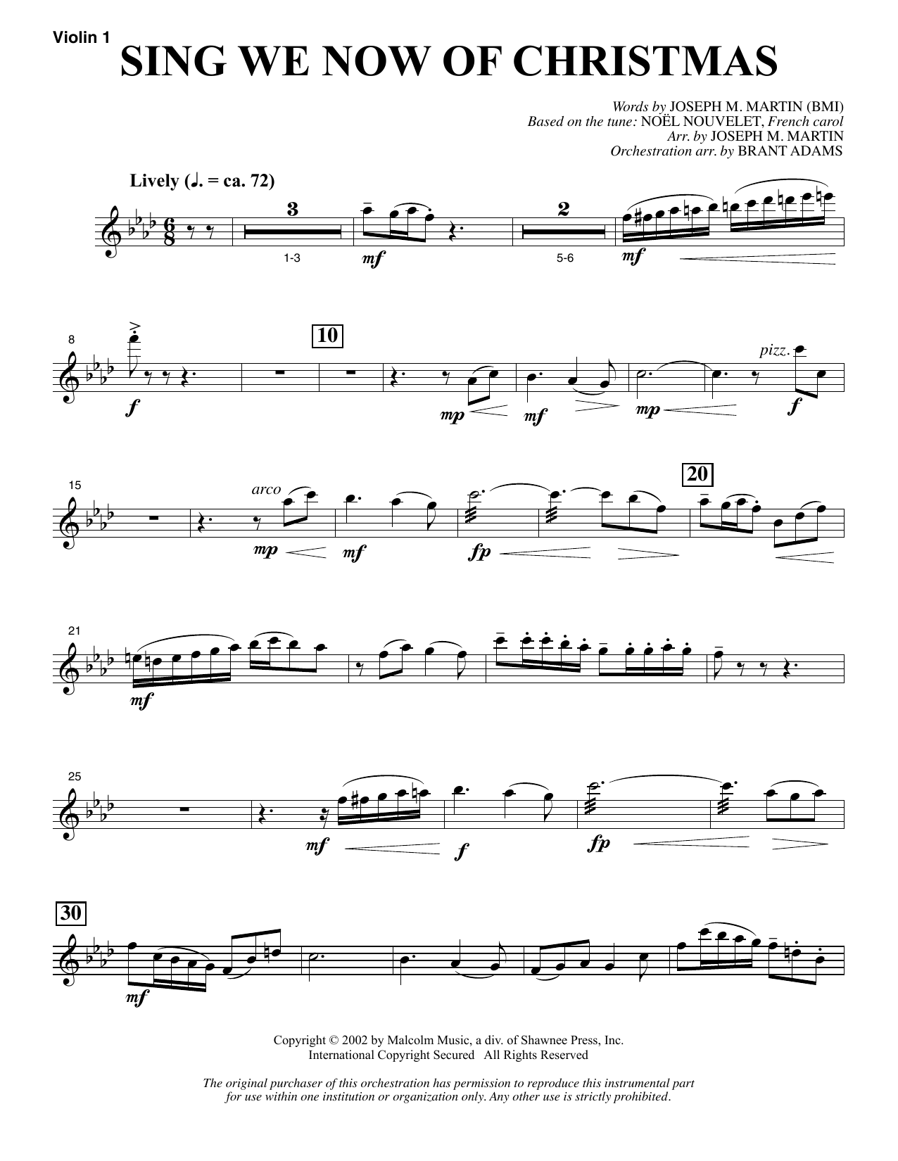 Produktbild zu: Sing We Now Of Christmas (from Morning Star) - Violin 1