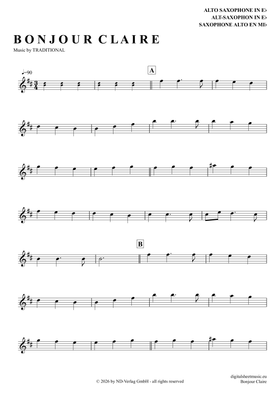 Product picture to: Bonjour ClaireTraditional