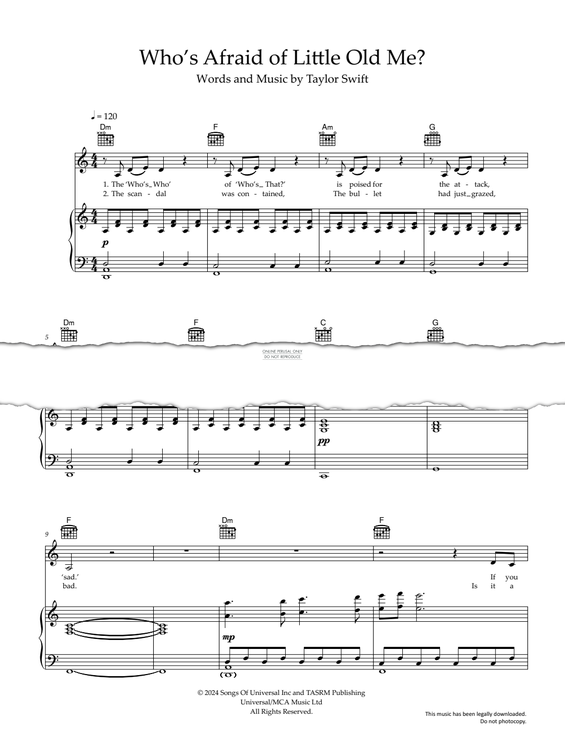 gallery: Who's Afraid Of Little Old Me?, Taylor Swift, Gesang, Gitarre, Klavier