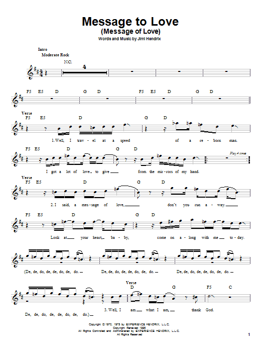 Produktgalerie: Seite 1 von 1 Message To Love (Message Of Love), Jimi Hendrix, Gitarre