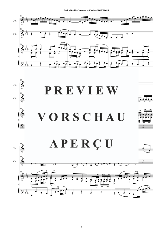 Produktgalerie: Seite 5 von 11 Doppel Konzert Oboe, Violine in C-Moll BWV 1060R, , Oboe, Violine und Klavier