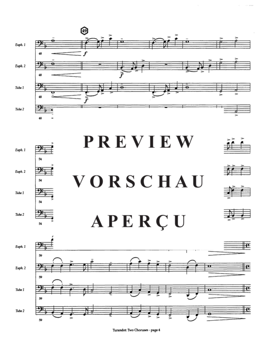 Product gallery: Page 6 of 19 Turandot: Two Choruses , , (Tuba Quartett EETT)