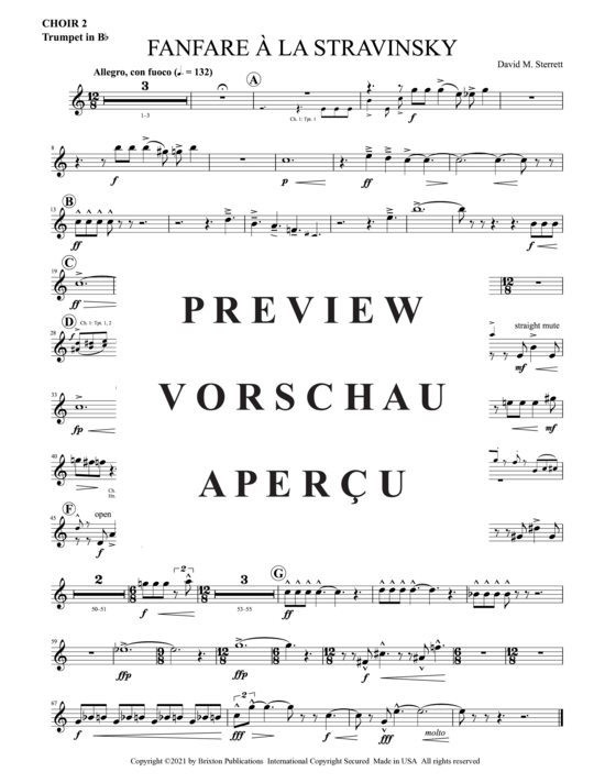 Product gallery: Page 17 of 21 Fanfare A La Stravinsky , , (4 trumpets, 3 horns, 3 trombones and tuba)