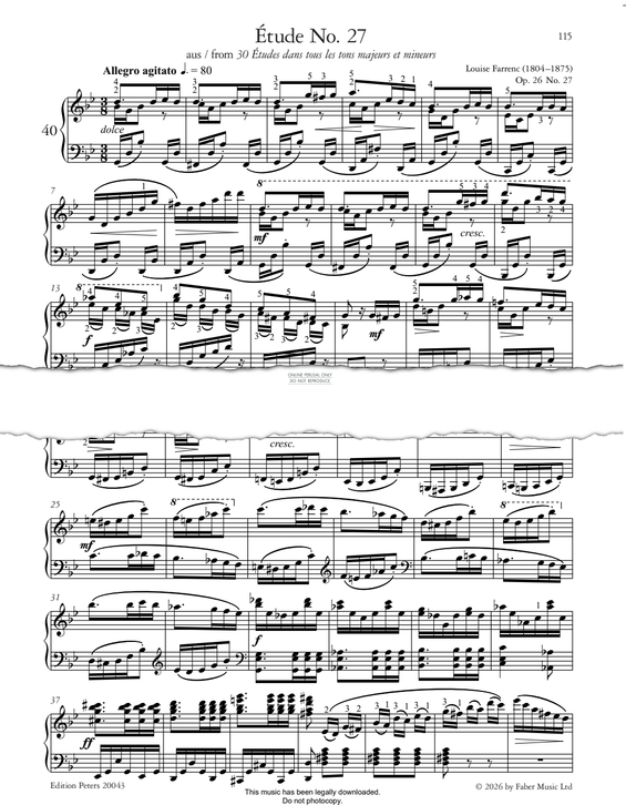 Produktgalerie: Seite 1 von 1 Étude No. 27 (Op. 26), Louise Farrenc, Klavier