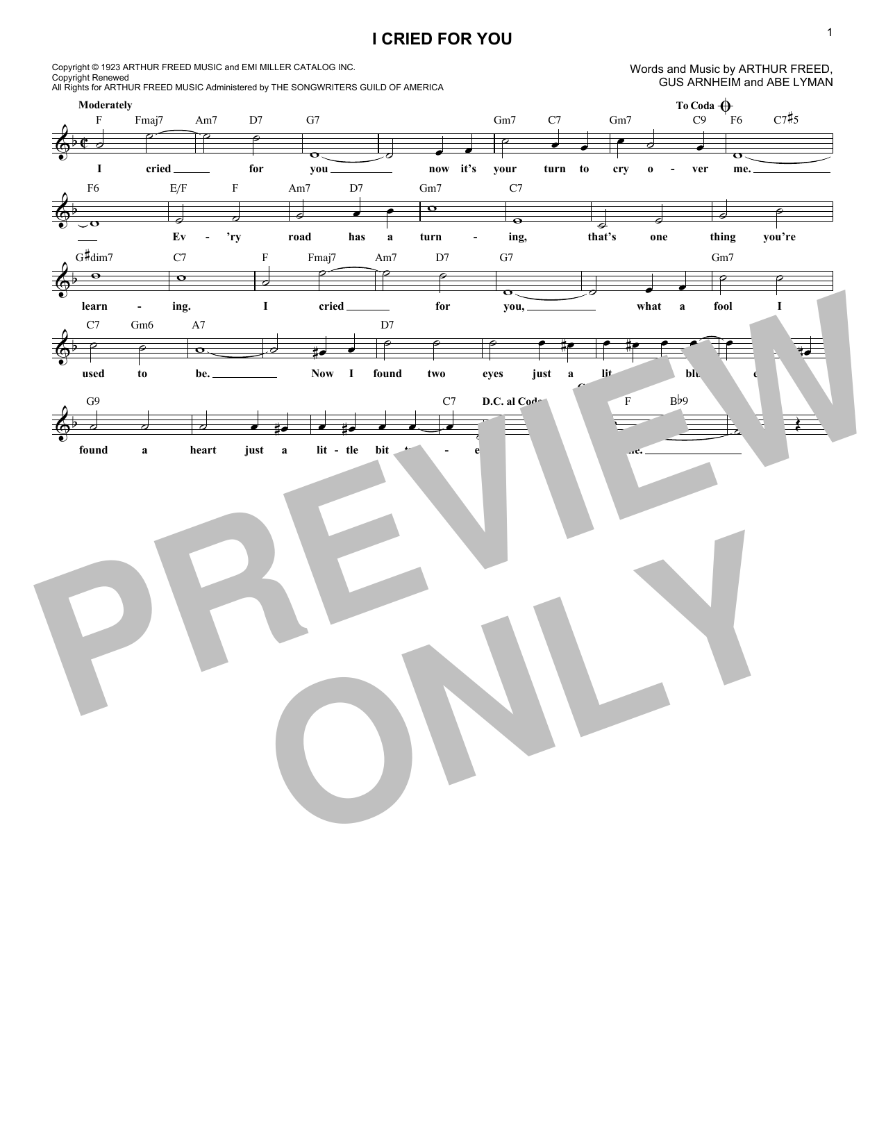 Produktgalerie: Seite 1 von 1 I Cried For You, Abe Lyman, Melodieinstrument