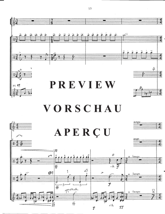 Product gallery: Page 17 of 21 Coexistence , , (clarinet solo and 4 percussionists)