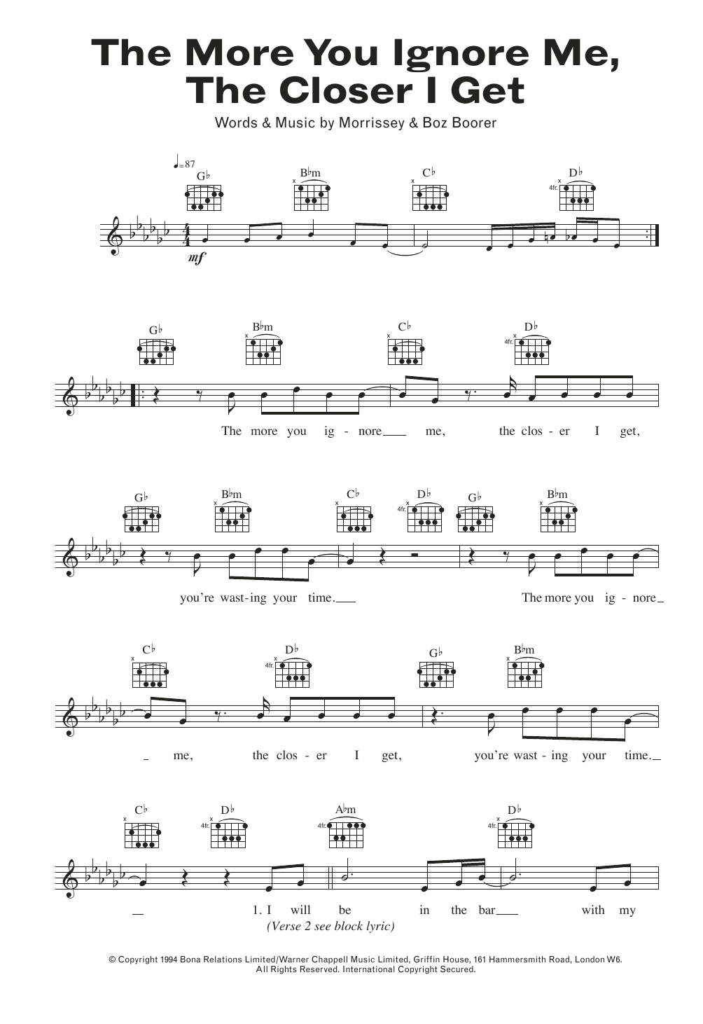 Produktgalerie: Seite 1 von 1 The More You Ignore Me, The Closer I Get, Morrissey, Melodieinstrument