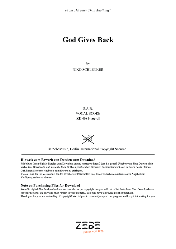 Produktbild zu: God Gives Back