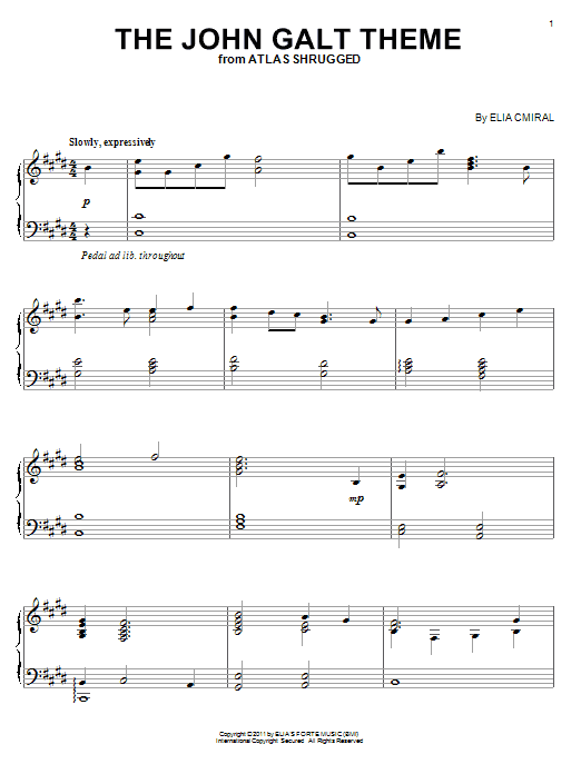 Product gallery: Page 1 of 1 The John Galt Theme, Elia Cmiral
