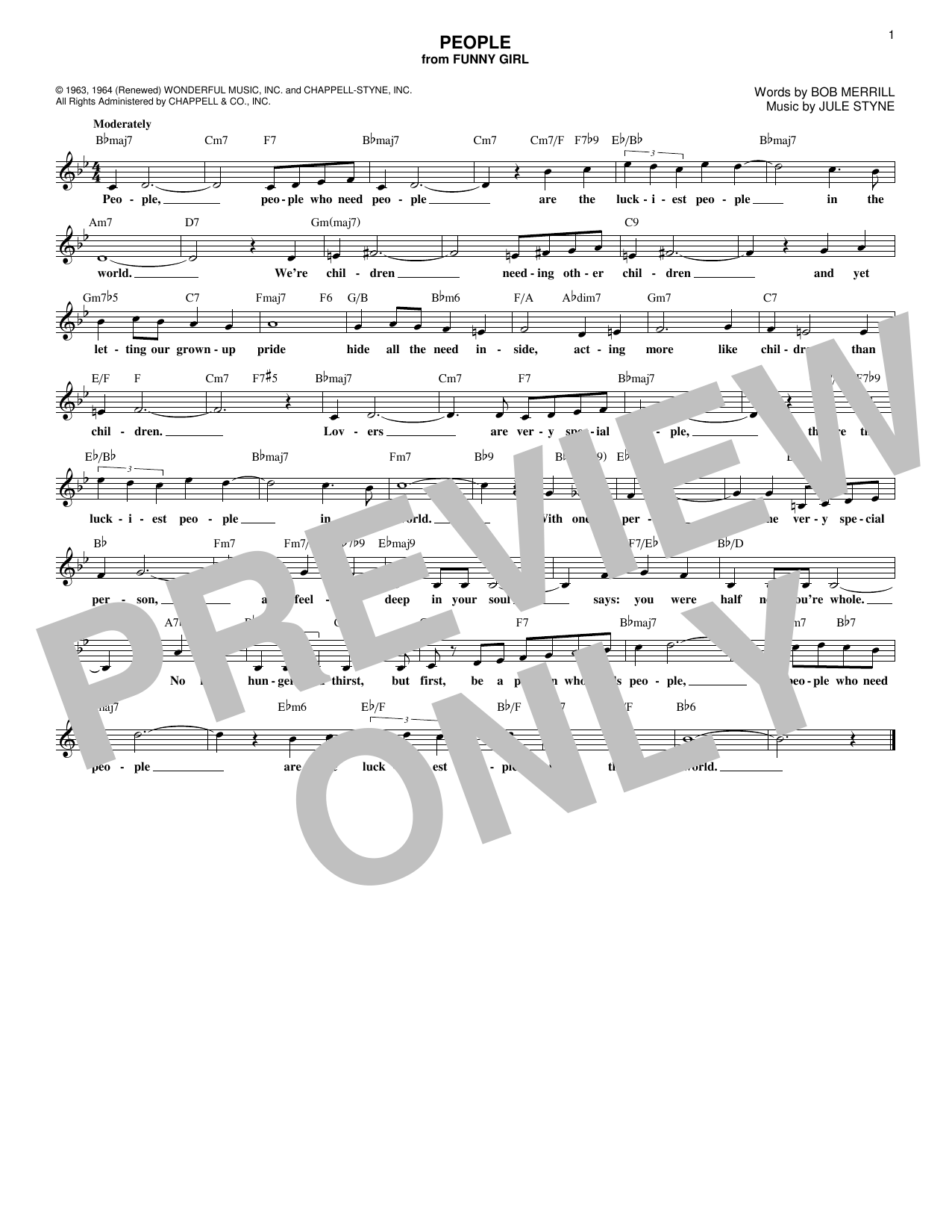 Produktbild zu: People (from Funny Girl)