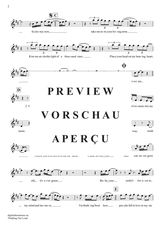 Product gallery: Page 3 of 4 Thinking Out Loud , Sheeran, Ed, Clarinet in B-flat