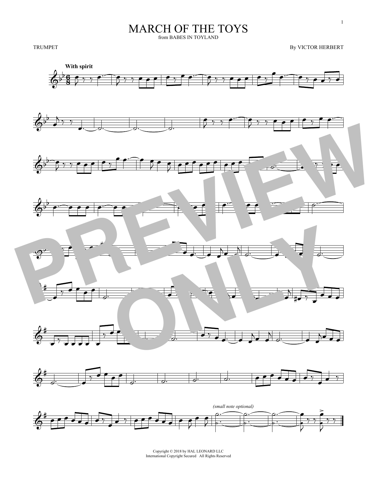 Produktgalerie: Seite 1 von 1 March Of The Toys (from Babes In Toyland), Victor Herbert, Trompete