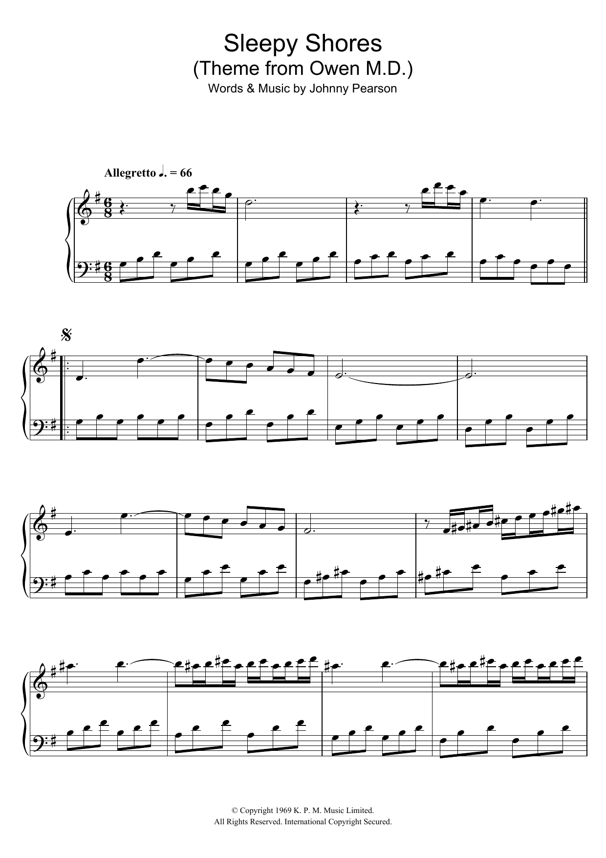 Product gallery: Page 1 of 1 Sleepy Shores (theme from Owen M.D.), Johnny Pearson