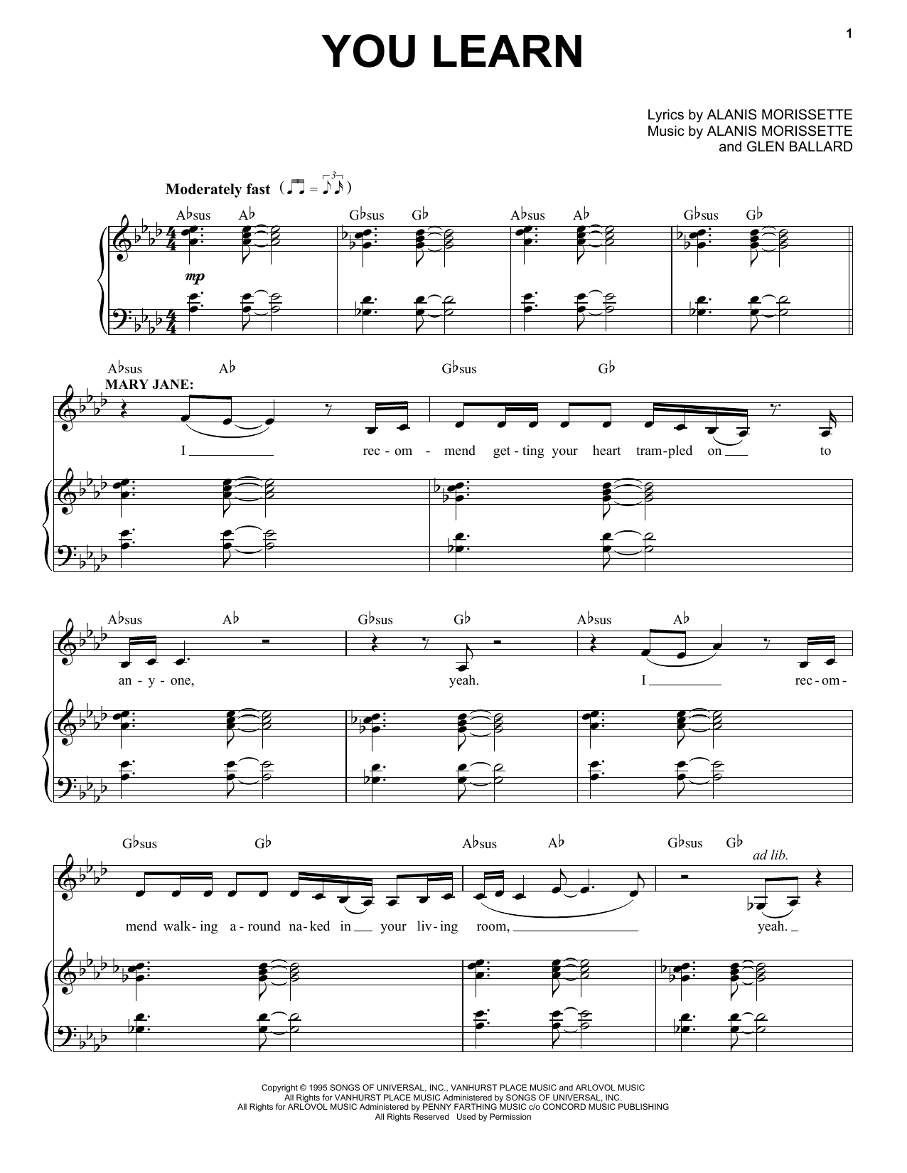Produktbild zu: You Learn (from Jagged Little Pill The Musical)