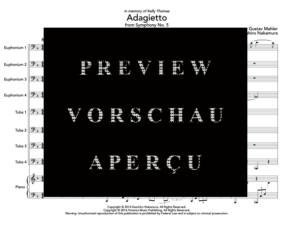 gallery: Adagietto from Symphony No. 5, , (Tuba Ensemble EEEETTTT Piano/Harp opt.)